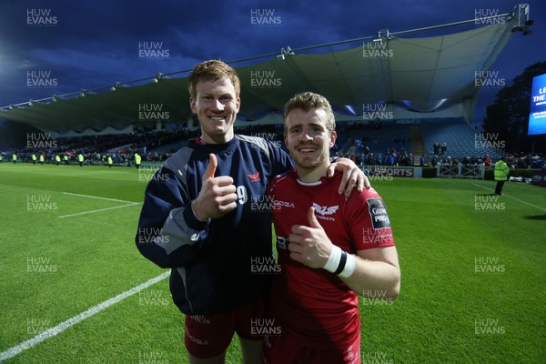 190517 - Leinster v Scarlets - Guinness PRO12 Semi Final - Rhys Patchell and Jonathan Evans of Scarlets