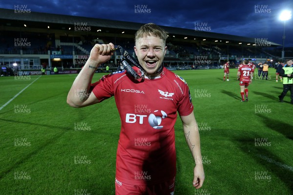 190517 - Leinster v Scarlets - Guinness PRO12 Semi Final - James Davies of Scarlets celebrates after the game