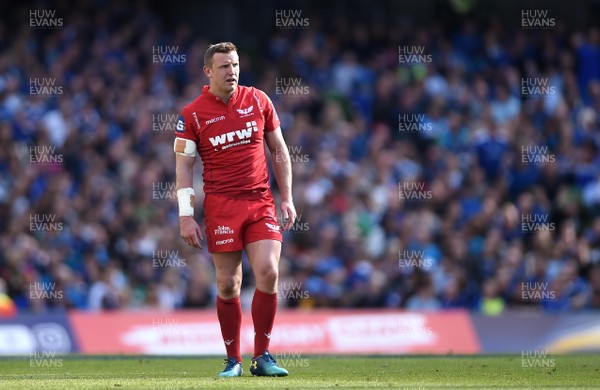 210418 - Leinster v Scarlets - European Rugby Champions Cup Semi Final - Hadleigh Parkes of Scarlets