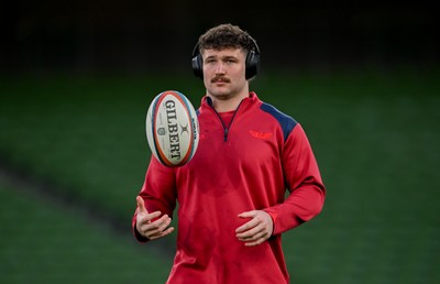 270326 - Leinster v Scarlets - United Rugby Championship - Fletcher Anderson of Scarlets