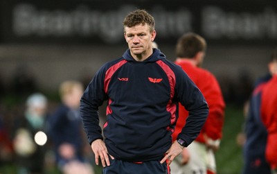 270326 - Leinster v Scarlets - United Rugby Championship - Scarlets head coach Dwayne Peel