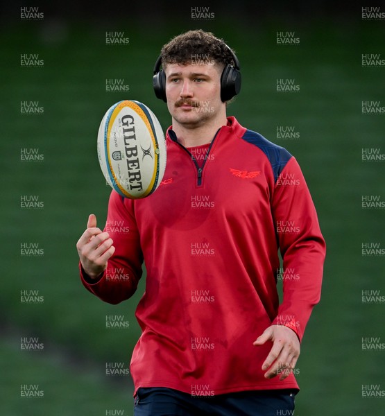 270326 - Leinster v Scarlets - United Rugby Championship - Fletcher Anderson of Scarlets