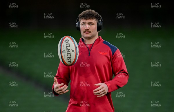 270326 - Leinster v Scarlets - United Rugby Championship - Fletcher Anderson of Scarlets