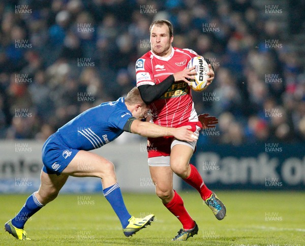 30/11/13 - Leinster v Scarlets - RaboDirect Pro 12Frazier Climo of Scarlets is tackled by Luke Fitzgerald of Leinster (c) Huw Evans Picture Agency