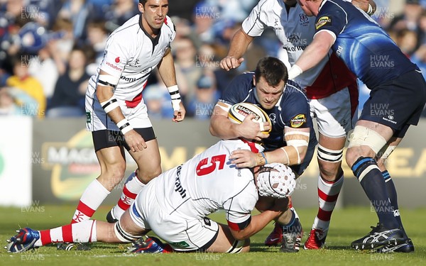 13.05.11 - Leinster v Ulster - Magners League Play-off Cian Healy of Leinster is tackled by Johann Muller of Ulster 