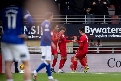 100126 - Leyton Orient v Cardiff City - Sky Bet League 1 - Dominic Ballard of Leyton Orient celebrates with his teammates after scoring a goal