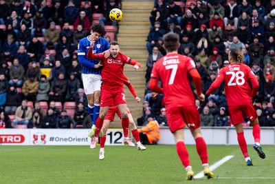 100126 - Leyton Orient v Cardiff City - Sky Bet League 1 - Yousef Salech of Cardiff City with a header