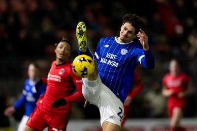 100126 - Leyton Orient v Cardiff City - Sky Bet League 1 - Yousef Salech of Cardiff City controls the ball