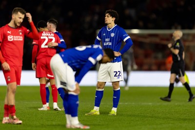 100126 - Leyton Orient v Cardiff City - Sky Bet League 1 - Yousef Salech of Cardiff City looks on following the end of the game