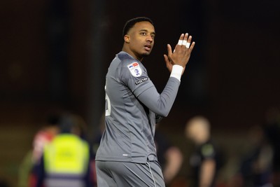 100126 - Leyton Orient v Cardiff City - Sky Bet League 1 - Nathan Trott of Cardiff City applauds the fans after their final whistle