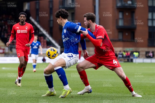 100126 - Leyton Orient v Cardiff City - Sky Bet League 1 - Yousef Salech of Cardiff City is challenged by Jack Simpson of Leyton Orient