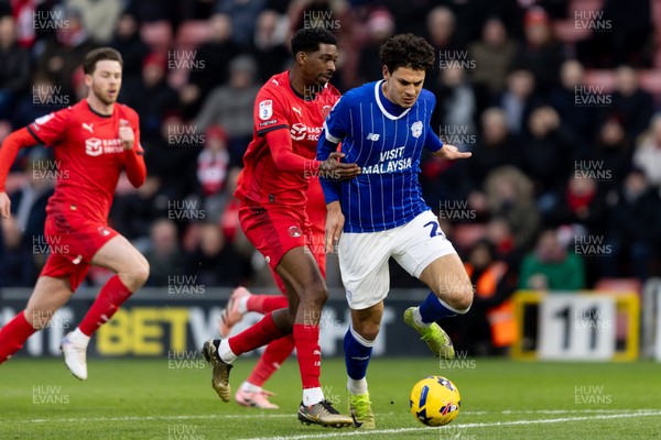 100126 - Leyton Orient v Cardiff City - Sky Bet League 1 - Yousef Salech of Cardiff City is challenged by Tyreeq Bakinson of Leyton Orient