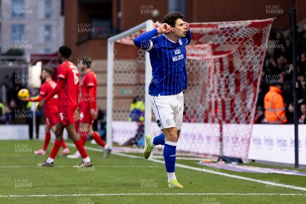 100126 - Leyton Orient v Cardiff City - Sky Bet League 1 - Yousef Salech of Cardiff City celebrates after scoring their sides first goal to make it 1 - 1