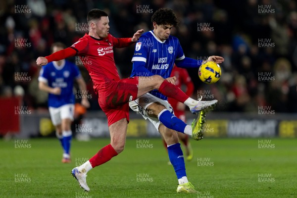 100126 - Leyton Orient v Cardiff City - Sky Bet League 1 - Yousef Salech of Cardiff City and Dan Happe of Leyton Orient battle for the ball