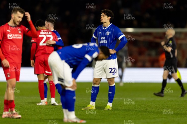 100126 - Leyton Orient v Cardiff City - Sky Bet League 1 - Yousef Salech of Cardiff City looks on following the end of the game