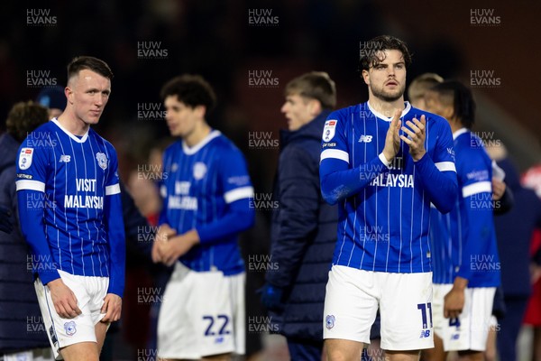100126 - Leyton Orient v Cardiff City - Sky Bet League 1 - Ollie Tanner of Cardiff City applauds the fans after their final whistle