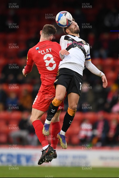 121220 - Leyton Orient v Newport County - Sky Bet League 2 - Josh Sheehan of Newport County battles for possession with Craig Clay of Leyton Orient
