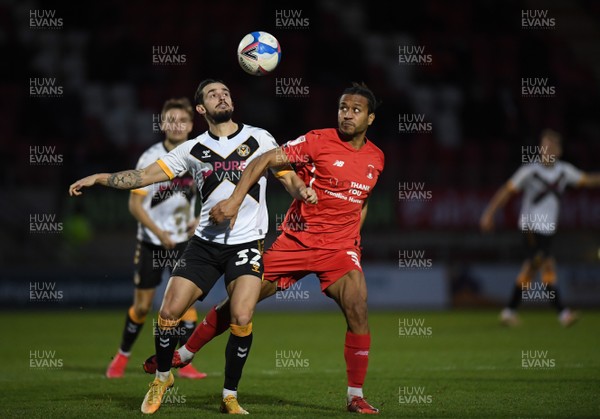 121220 - Leyton Orient v Newport County - Sky Bet League 2 - Liam Shephard of Newport County holds off the challenge from Joe Widdowson of Leyton Orient