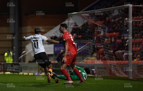 121220 - Leyton Orient v Newport County - Sky Bet League 2 - Tristan Abrahams of Newport County has a goal disallowed in the 2nd half