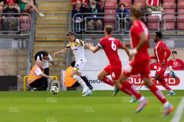 130824 - Leyton Orient v Newport County - Carabao Cup -  Nathan Wood of Newport County AFC in action