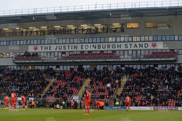 250120 - Leyton Orient v Newport County - Sky Bet League 2 -  The former West Stand at the Breyer Group Stadium, which has been officially renamed as the Justin Edinburgh Stand