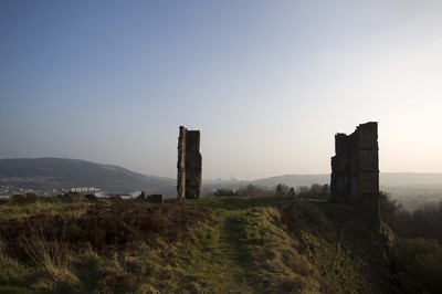 180315 - Picture a General View of the Liberty Stadium, Swansea from the ruins of Morris Castle