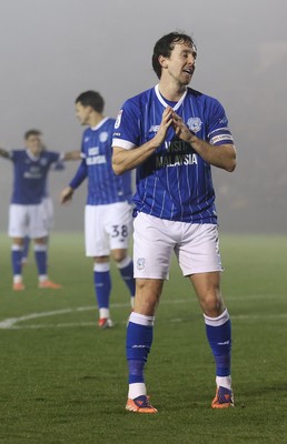201225 - Lincoln City v Cardiff City - Sky Bet League 1 - Ryan Wintle of Cardiff rues missed chance