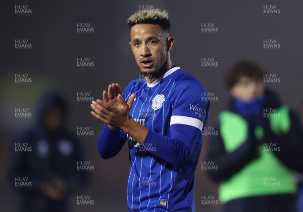 201225 - Lincoln City v Cardiff City - Sky Bet League 1 - Callum Robinson of Cardiff applauds the travelling fans at the end of the match