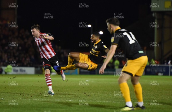 221218 - Lincoln City v Newport County - Sky Bet League 2 - Joss Labadie of Newport takes a shot at goal