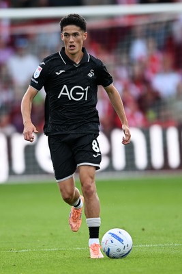 190926 - Lincoln City v Swansea City - Sky Bet Championship - Elijah Just of Swansea City