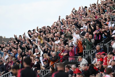 190926 - Lincoln City v Swansea City - Sky Bet Championship - Swansea supporters celebrate after their side takes the lead