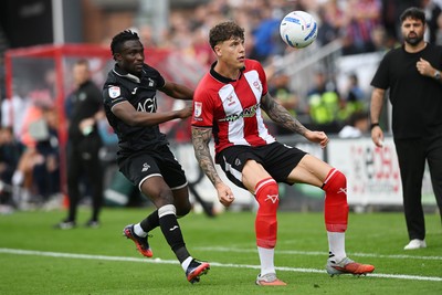 190926 - Lincoln City v Swansea City - Sky Bet Championship - Jospeh Opoku of Swansea City