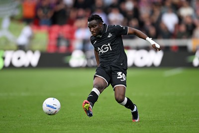 190926 - Lincoln City v Swansea City - Sky Bet Championship - Jospeh Opoku of Swansea City