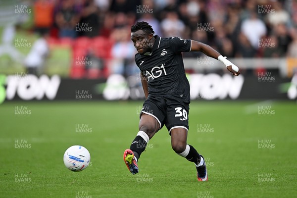190926 - Lincoln City v Swansea City - Sky Bet Championship - Jospeh Opoku of Swansea City