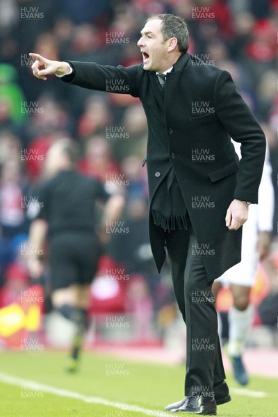 210117 - Liverpool v Swansea City, Premier League - Swansea City Manager Paul Clement during the match by Huw Evans Agency