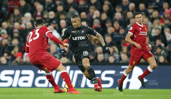 261217 - Liverpool v Swansea City - Premier League - Jordan Ayew of Swansea and Emre Can of Liverpool