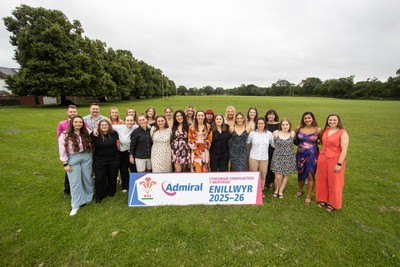 190626 - Llandaff North RFC Women’s WRU National League Presentation - Captain Cerys Sweetman is presented the trophy by Lloyd Morgan