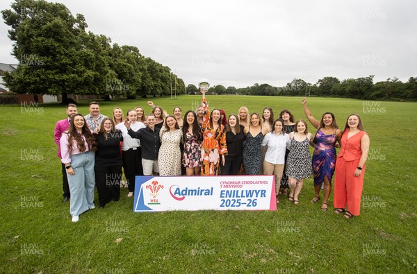190626 - Llandaff North RFC Women’s WRU National League Presentation - Captain Cerys Sweetman is presented the trophy by Lloyd Morgan