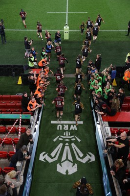 120426 - Llandaff North v Bonymaen - Womens Cup Final - Teams run out onto the field