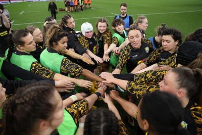 120426 - Llandaff North v Bonymaen - Womens Cup Final - Llandaff North team huddle