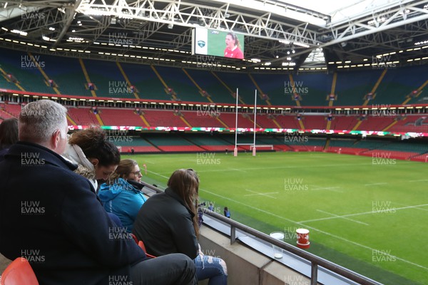 010423 - Fans at Principality Stadium for the WRU Women’s National Cup Finals Day watch the Scotland v Wales Women's Six Nations match