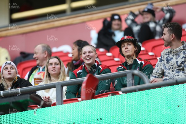 010423 - Fans at Principality Stadium for the WRU Women’s National Cup Finals Day watch the Scotland v Wales Women's Six Nations match