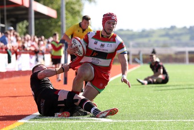 030525 - Llandovery RFC v Pontypool RFC - Super Rygbi Cymru Quarter Final - Harri Doel of Llandovery is tackled by Ioan Duggan of Pontypool 