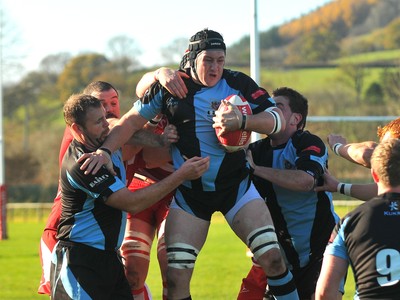 13.11.10. Llandovery v Cardiff- Principality Premiership. Simon Grainger of Cardiff gathers the ball from a lineout. 