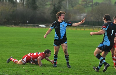 13.11.10. Llandovery v Cardiff- Principality Premiership. Cardiff full back  James Loxton after scoring. 