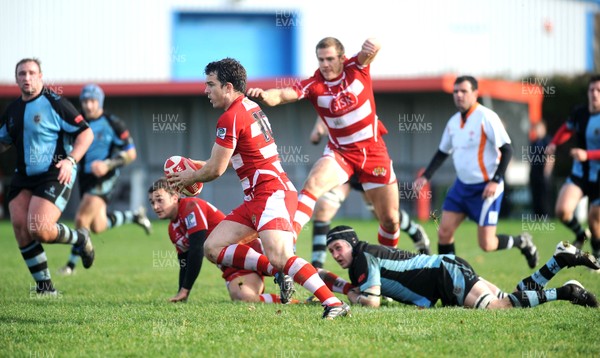 13.11.10. Llandovery v Cardiff- Principality Premiership. Cerith Rees of Llandovery makes a break. 