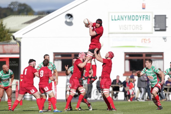 061012 - Llandovery v Llanelli - Welsh Premiership - Jake Ball wins a line out for Llanelli