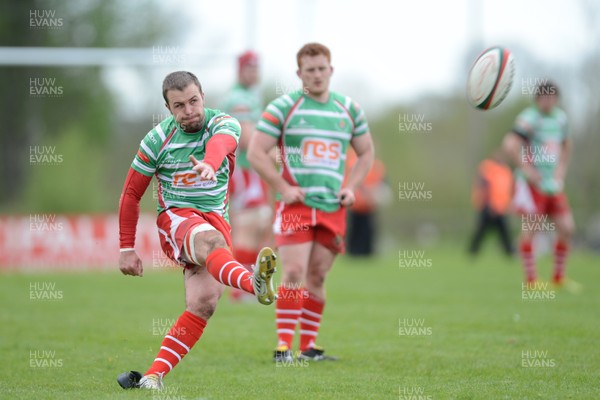 110513 - Llandovery v Llanelli - Principality Premiership Play Off -James Garland of Llandovery kicks at goal 