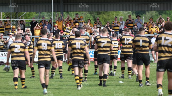 110524 - Llandovery v Newport, Indigo Premiership Play Off Final - The Newport team applaud their supporters at the end of the match