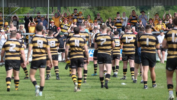 110524 - Llandovery v Newport, Indigo Premiership Play Off Final - The Newport team applaud their supporters at the end of the match
